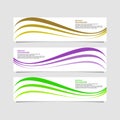 Abstract wave background. Three kinds of design colors in a set of abstract banner designs Royalty Free Stock Photo