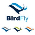 Abstract Wave Bird Fly Travel Concept Logo Symbol Royalty Free Stock Photo
