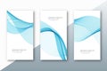 Abstract wave blue banners set design Royalty Free Stock Photo