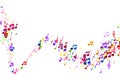 Abstract Wave of Colorful Musical Notes Royalty Free Stock Photo