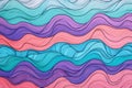 An abstract wave composition with sweeping curves of turquoise, coral, and violet, forming a Ai ganerated Royalty Free Stock Photo