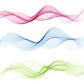 Abstract wave design element.Transparent colorful waves.The movement of the wave texture.Set Royalty Free Stock Photo