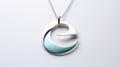 Abstract Wave Design Silver Pendant Necklace