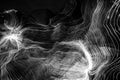 Abstract wave of digital weave lines connecting network dots and dark background