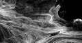 Abstract wave of digital weave lines connecting network dots and dark background