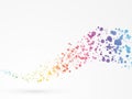 Abstract wave dots background rainbow colors