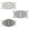 Abstract wave grid. Black lined texture. Geometric overlay element. Optical art design.