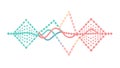 Abstract Wave-Like Data Pattern for Digital Signal Processing, vector design Generative AI Royalty Free Stock Photo