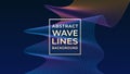 Abstract Wave Line Background Design Vector, Dark Blue, Colorful Sound Wave Royalty Free Stock Photo