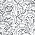 Abstract wave line and loops seamless pattern. Grid swirl wavy o Royalty Free Stock Photo