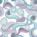 Abstract wave line and loops seamless pattern. Striped swirl waves Royalty Free Stock Photo