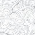 Abstract wave line and loops seamless pattern. Swirl striped white texture