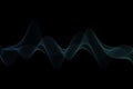 Abstract wave lines in blue color flowing on a black background for technology, music, science and the digital worldAbstract wave Royalty Free Stock Photo