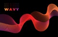 Abstract wave lines dynamic flowing colorful light isolated on black background. Vector illustration design element in concept of Royalty Free Stock Photo