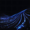 Abstract Wave of Luminous Blue Lines Royalty Free Stock Photo