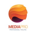 Abstract wave media logo in vector format ideal for corporate identity