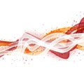 Abstract wave modern layout with fresh white red orange swoosh