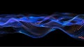Abstract wave with moving dots Flow of particles Cyber technolog