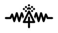 Abstract Wave Network Connected Nodes, vector design Generative AI Royalty Free Stock Photo