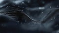 Abstract wave of particles. Big data visualization. 3D rendering. Royalty Free Stock Photo