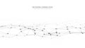 Abstract wave of particles and lines. Network connection structure on white background. Vector illustration Royalty Free Stock Photo