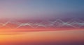 Abstract wave pattern of glowing particles against a serene gradient sky Royalty Free Stock Photo