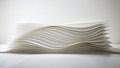 Abstract wave pattern of stacked white papers a study in texture and form. Generative AI Royalty Free Stock Photo