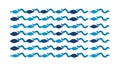 Abstract Wave Pattern with Swimming Fish, vector design Generative AI Royalty Free Stock Photo