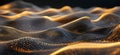 Abstract wave patterns with glowing lines and dots, creating a mesmerizing visual effect. Smooth curves and dynamic Royalty Free Stock Photo