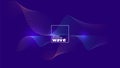 Abstract wave shape on neon blue violet background. Minimal futuristic backdrop