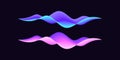 Abstract wave shape for voice recognition system. Gradient audio wave for virtual assistant, futuristic waveform Royalty Free Stock Photo