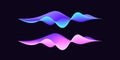 Abstract wave shape for voice recognition system, virtual assistant speech. Gradient audio wave, futuristic waveform Royalty Free Stock Photo