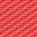 Abstract wave squirming line seamless pattern red black white background for design Royalty Free Stock Photo