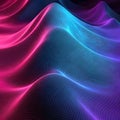 Abstract wave surface with colorful gradient neon lights technology background design Royalty Free Stock Photo