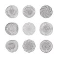 Abstract wave surfaces. Flowing music sound waves. Smooth ring patterns vector collection isolated