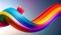 Abstract Wave of Vibrant Rainbow Paint Royalty Free Stock Photo