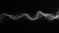 Abstract wave of white glowing particles flowing in dark space, futuristic motion background, digital energy stream visualization Royalty Free Stock Photo