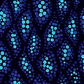 Abstract waved dots background. Bright blue dotted seamless pattern.