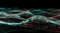 Abstract Waveform Of Binary Data Visualization With Glowing Points And Lines Royalty Free Stock Photo