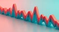 Abstract Waveform Data Visualization Coral Orange Teal Blue Royalty Free Stock Photo