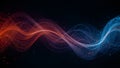 Abstract Waveform Spectral Gradient with Pointillistic Texture on Dark Backdrop. Royalty Free Stock Photo