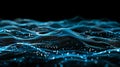 Abstract Waveform: Tech Data Visualization With Blue Particle Flow, Modern Tech Background, AI Data Stream Royalty Free Stock Photo