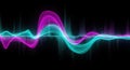 Abstract Sound Wave Visualization with Vibrant Neon Colors on Black Background Royalty Free Stock Photo