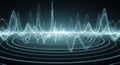 Abstract waveform visualization of sound waves, radio signals, and data flow Royalty Free Stock Photo