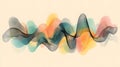 Abstract Waveforms with Overlapping Gradients and Fine Lines on Pale Background Royalty Free Stock Photo