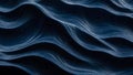 Abstract waves background illustration - Dark blue volume texture, banner, web design backdrop