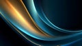 Abstract waves of blue and gold flowing smoothly against a dark backdrop. Royalty Free Stock Photo