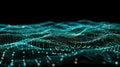 Abstract Waves Of Data Points - Cyber Technology Concept Royalty Free Stock Photo