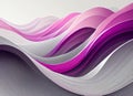 Abstract of waves of flowing pink, magenta, gray and purple on white background Royalty Free Stock Photo