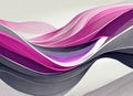 Abstract of waves of flowing pink, magenta, gray and purple on white background Royalty Free Stock Photo